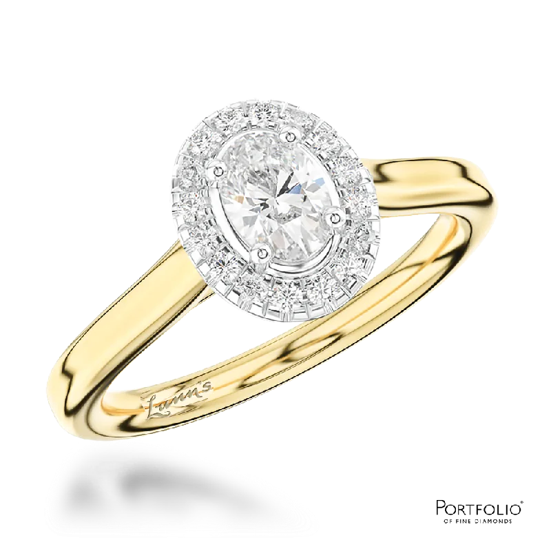 engagement rings for women -Cluster 0.70ct F VS1 Diamond Yellow Gold/Platinum Ring