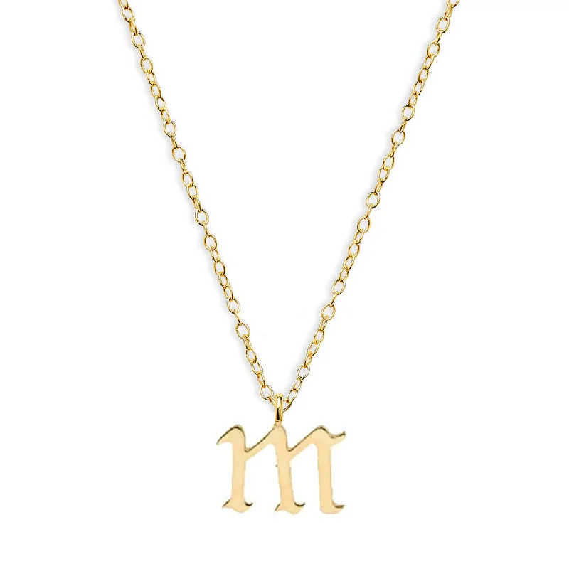 birthday gift necklaces for women -THE OLD ENGLISH PENDANT NECKLACE (LOWERCASE)