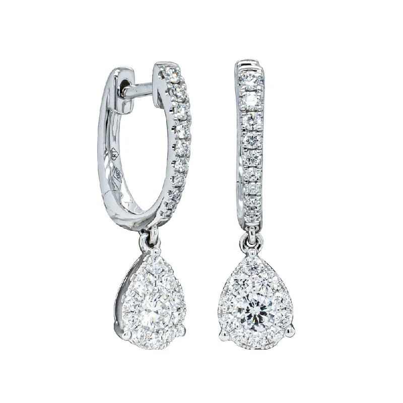 classic gold hoop earrings -18ct White Gold .60ct Diamond Earrings