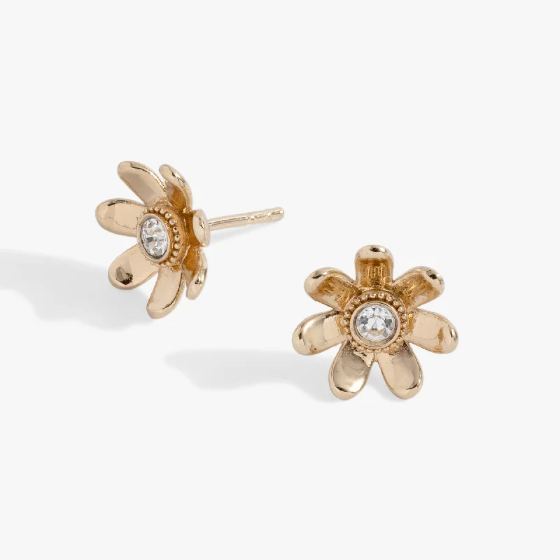 romantic earrings for women -Puffy Flower Stud Earring