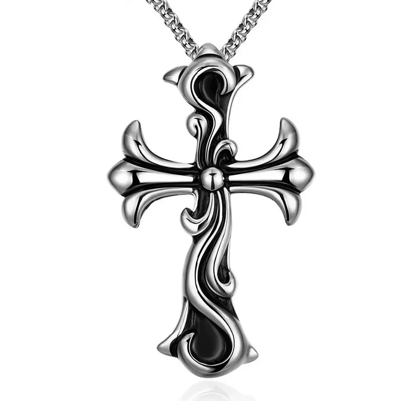 matching necklaces for women -Ladies Curvy Cross Necklace