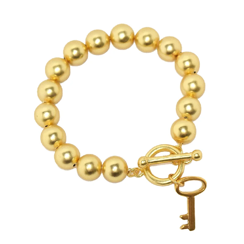 luxury tennis bracelets for women -Key X Beaded Chain Bracelet