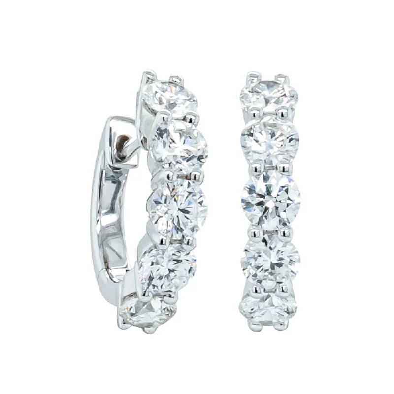 fashion earrings for women -18ct White Gold Diamond Panorama Hoop Earrings