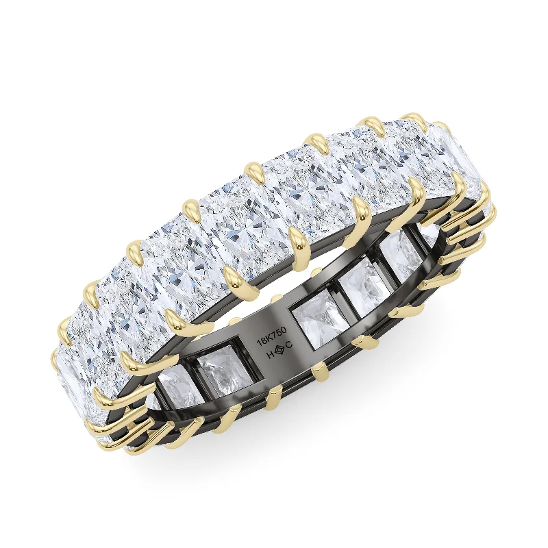 luxury rings for engagement -Mixed Metals Radiant Cut Eternity Band