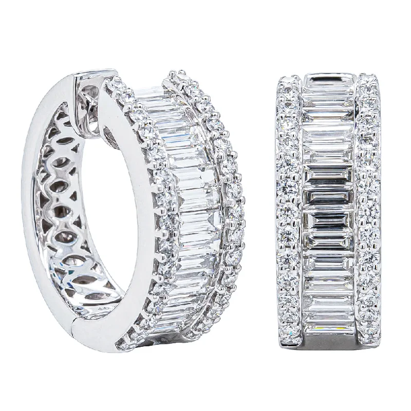 classic diamond earrings -18ct White Gold 2.50ct Diamond Earrings