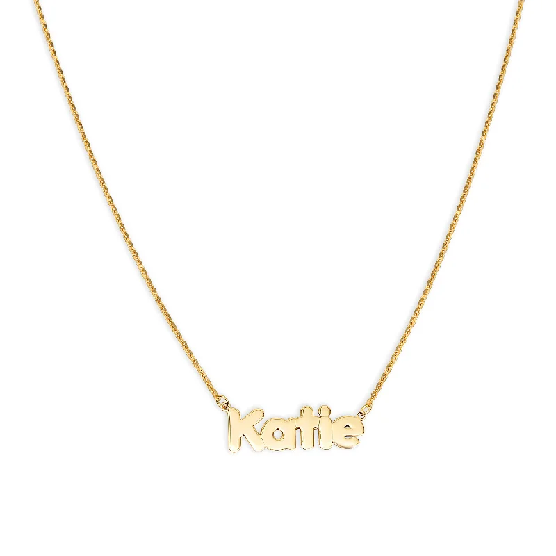 double chain necklaces for women -THE DAINTY BUBBLE NAMEPLATE NECKLACE