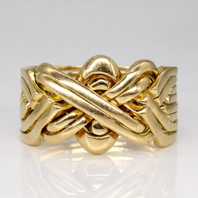 elegant gold wedding bands -18k Yellow Gold Puzzle Ring | SZ 13 |