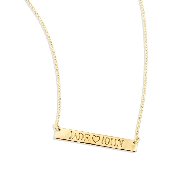 high-end necklaces for women -Engravable Love Bar Necklace