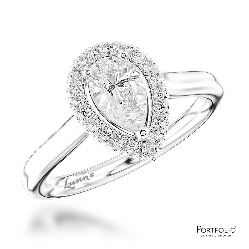 wedding rings for women -Cluster 0.91ct G SI1 Diamond Platinum Ring