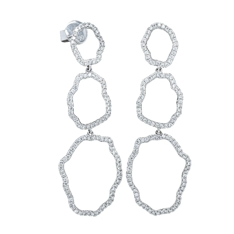 fashion statement earrings -18ct White Gold 1.14ct Diamond Drop Earrings