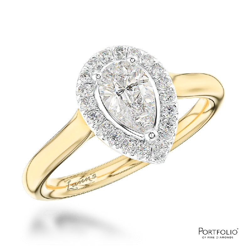 trendy rings for women -Cluster 0.50ct F SI1 Diamond Yellow Gold/Platinum Ring