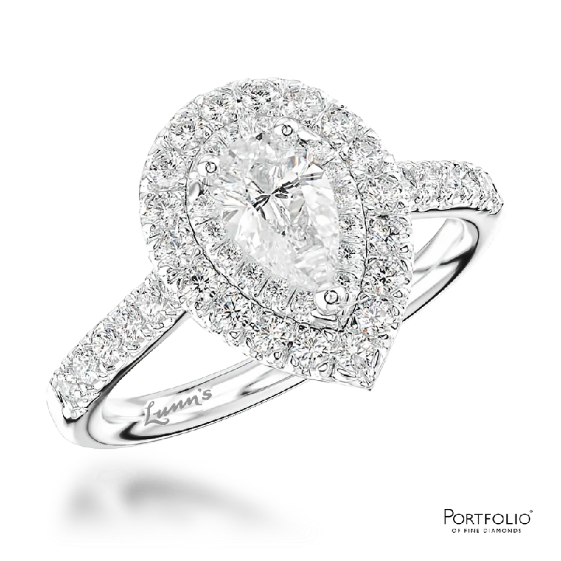 women’s diamond halo rings -Cluster 0.70ct G VS2 Diamond Platinum Ring