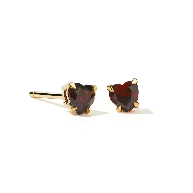 women’s pearl stud earrings -Meadowlark Micro Heart Stud Earrings - Gold Plated