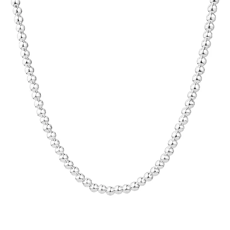 trendy choker necklaces for women -Sterling Silver 5mm Ball Necklace