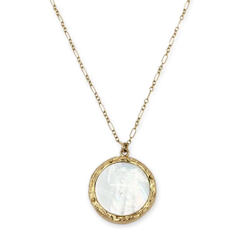 classic necklaces for women -CINDY Necklace - Gold with Mother Of Pearl