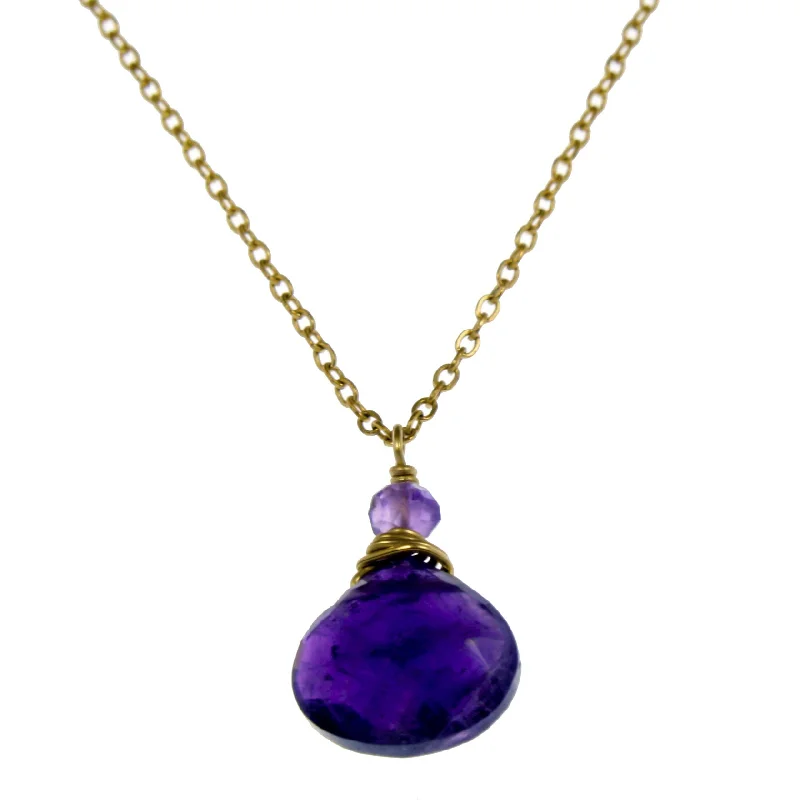 celestial necklaces for women -Amethyst One Drop Necklace