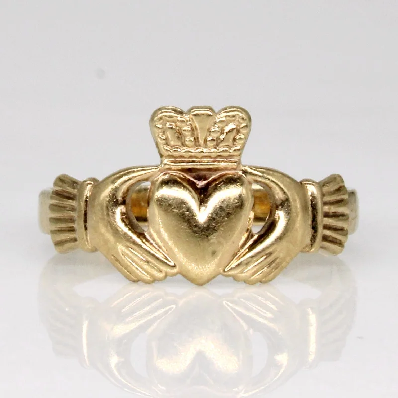 custom-made rings for women -9k Yellow Gold Claddagh Ring | SZ 3.5 |