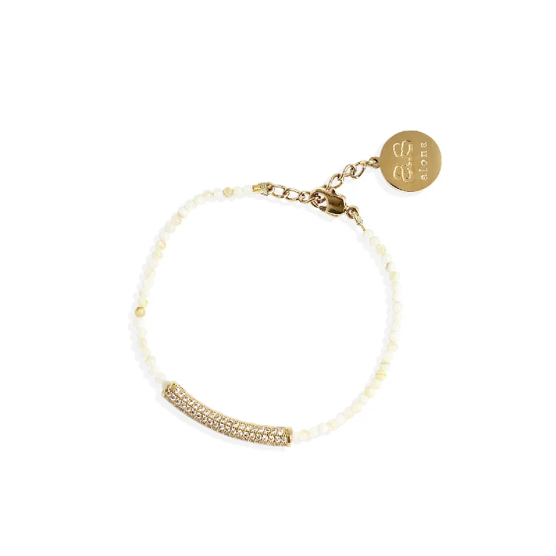 stacked necklaces for women -IVIE Bracelet - Gold with Shell