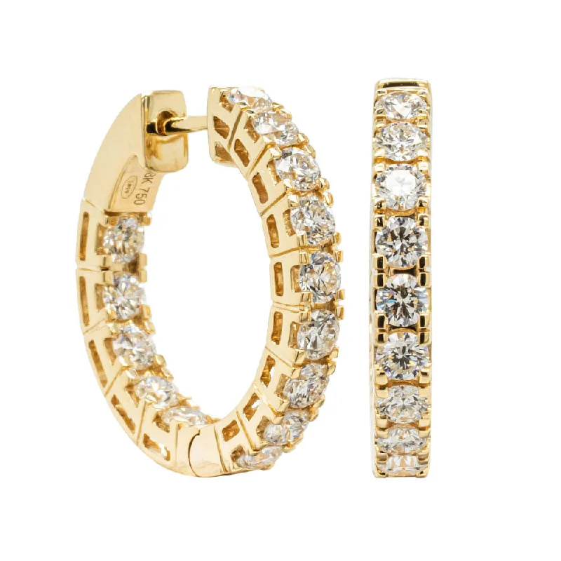 sterling silver hoop earrings -18ct Yellow Gold Diamond Jubilee Hoop Earrings