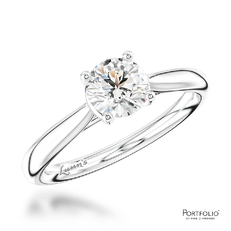 elegant gold wedding rings -Solitaire 0.70ct E SI1 Diamond Platinum Ring