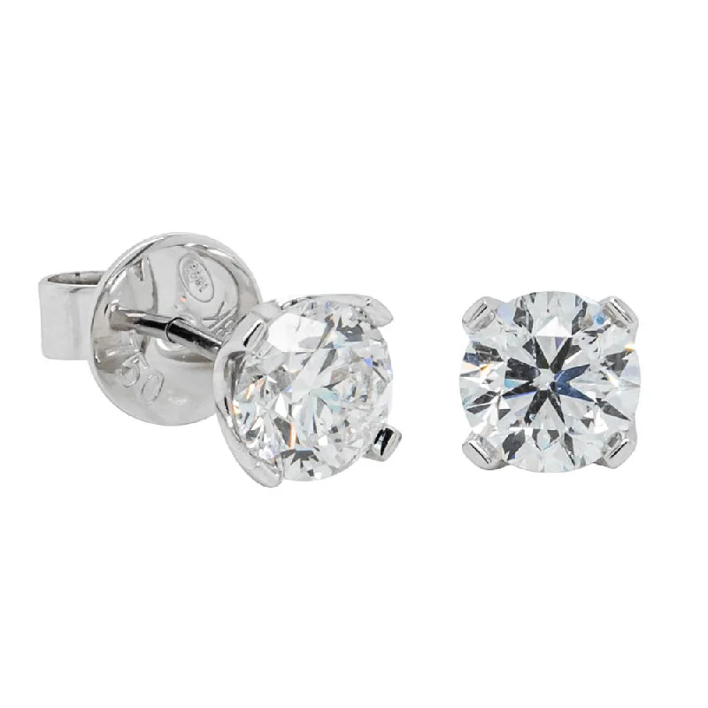 classic pearl earrings for women -18ct White Gold 2.00ct Diamond Blossom Stud Earrings