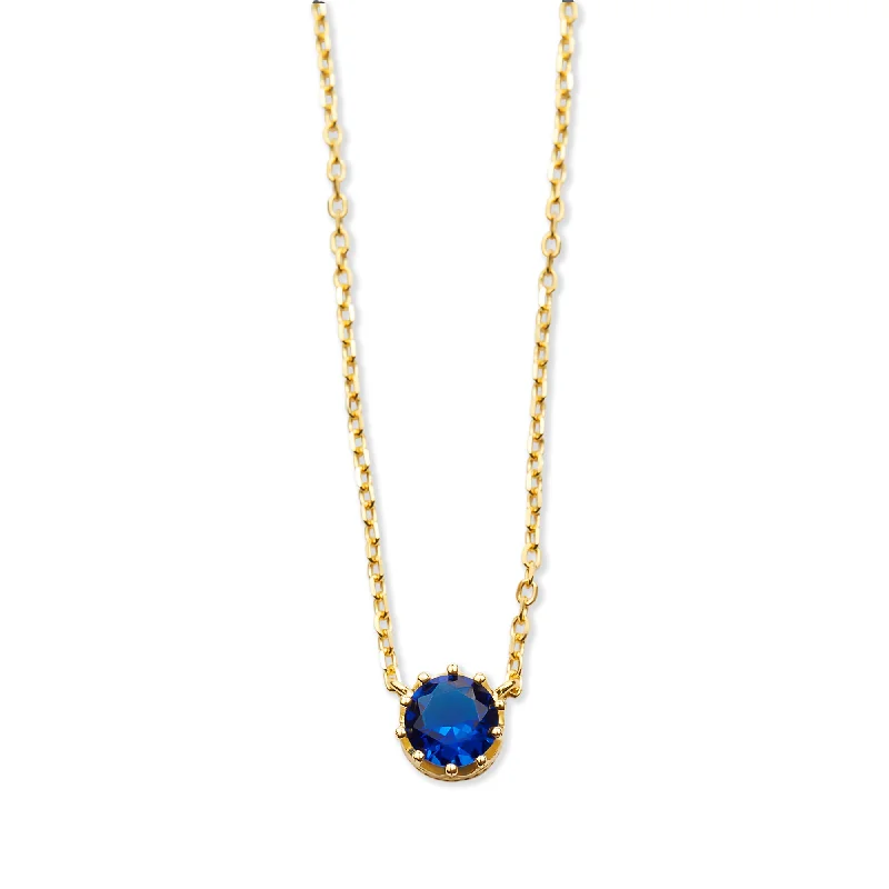 luxury fashion necklaces for women -THE ROUND SAPPHIRE PENDANT