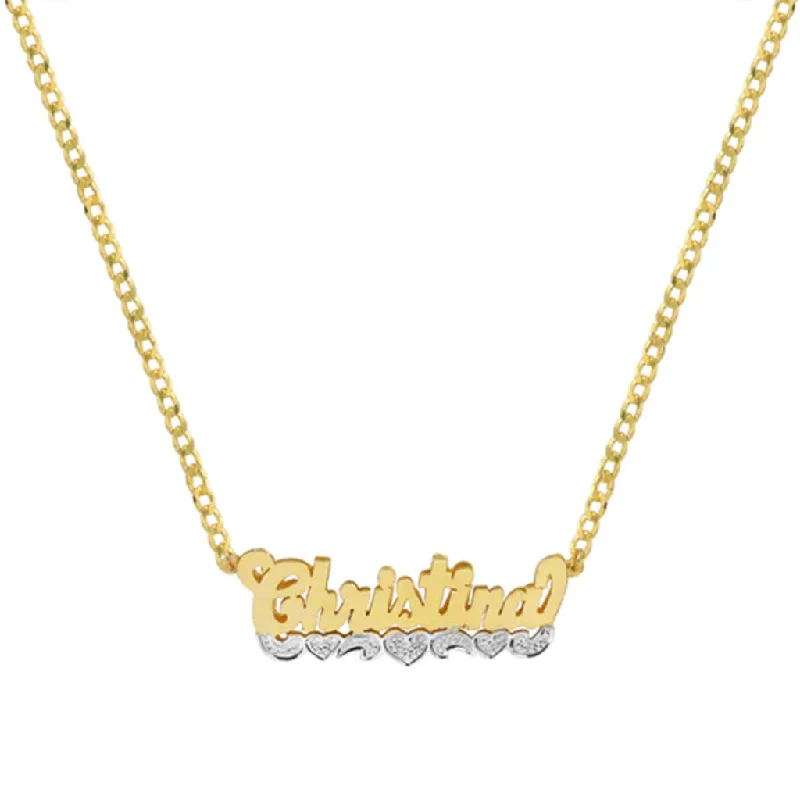 dainty necklaces for women -THE CLASSIC CUT HEART NAMEPLATE NECKLACE