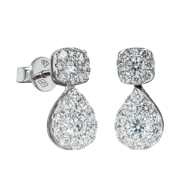 luxury pearl earrings -18ct White Gold 1.00ct Diamond Earrings