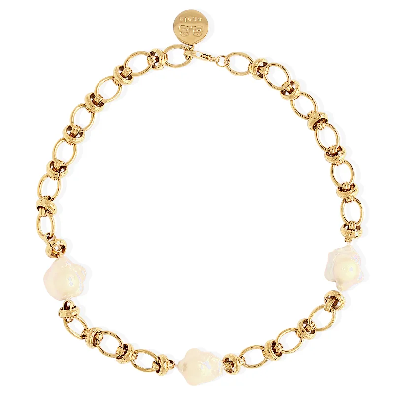 fashion necklaces for women -MIRA Necklace - Gold with Pearls