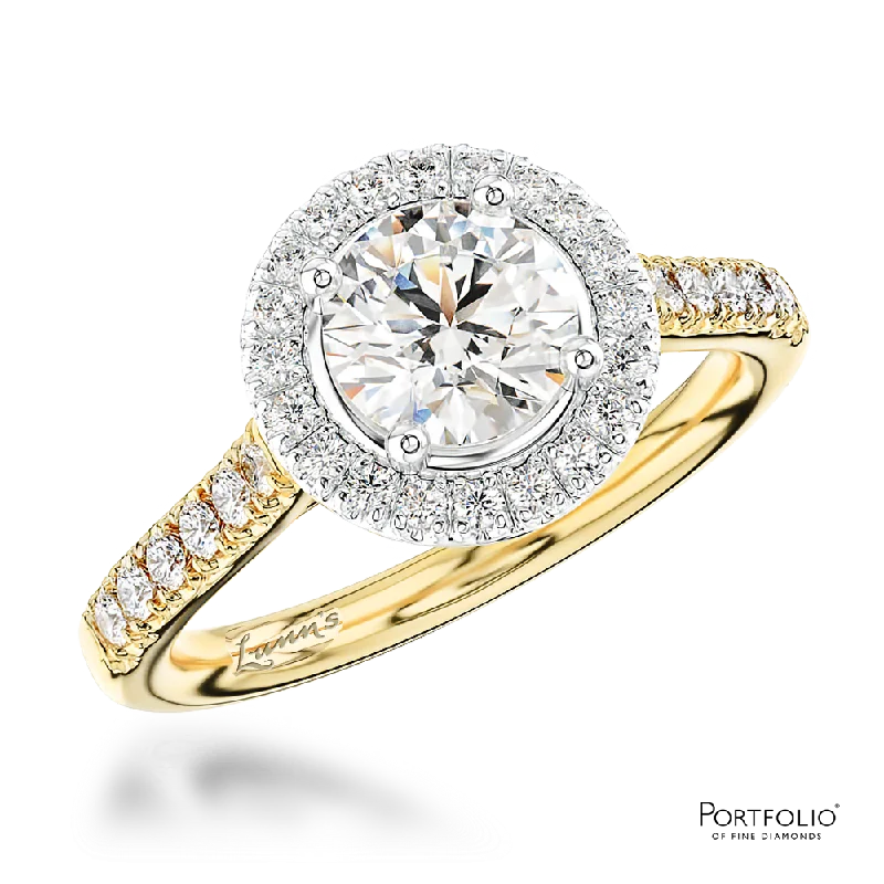 women’s wedding bands -Cluster 0.70ct G SI1 Diamond Yellow Gold/Platinum Ring