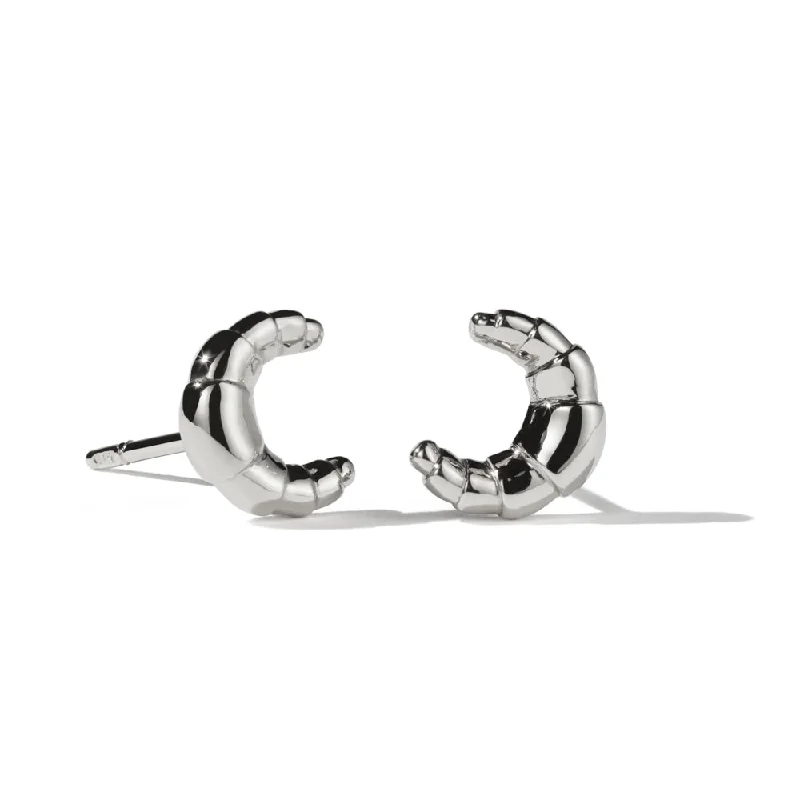 matching earrings for women -Meadowlark Croissant Stud Earrings - Sterling Silver