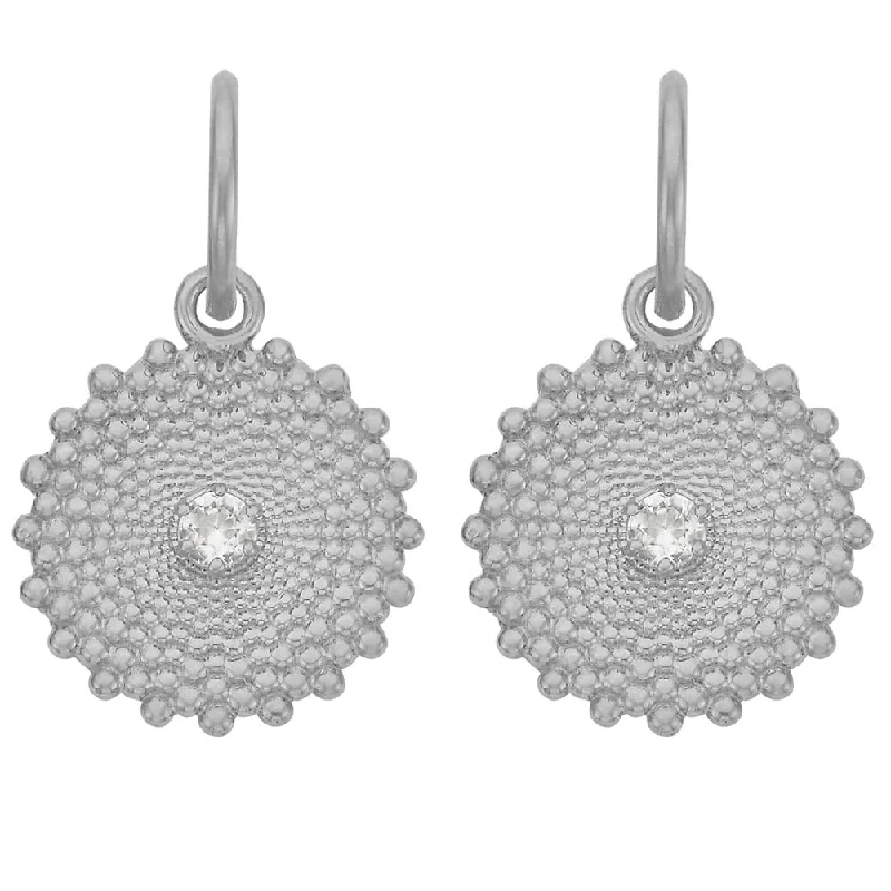 timeless earrings for women -Zoe & Morgan Helios Earrings - Sterling Silver & White Zircon