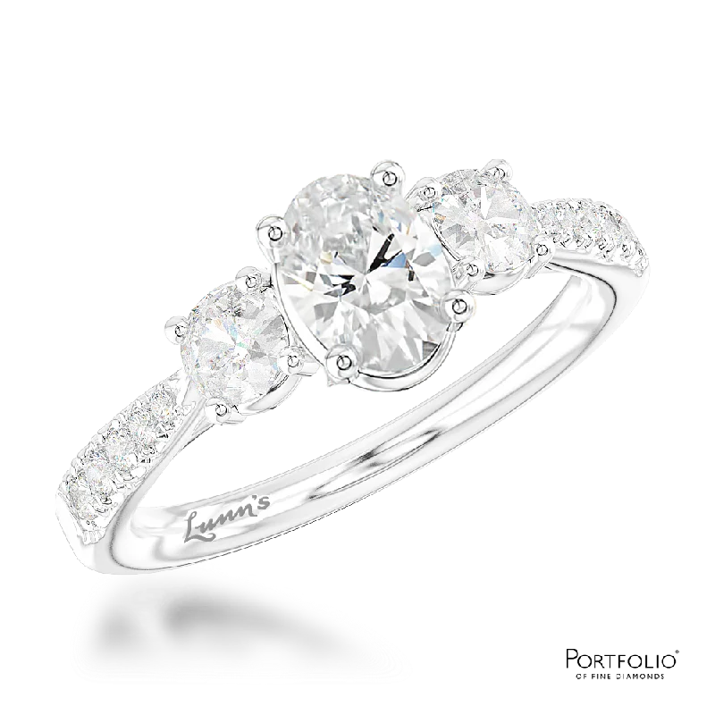 custom rings for women -Three Stone 0.50ct D VS2 Diamond Platinum Ring