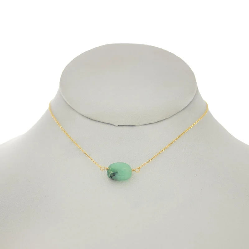 men’s and women’s matching necklaces -Jungle Green - Chrysoprase Oval Necklace