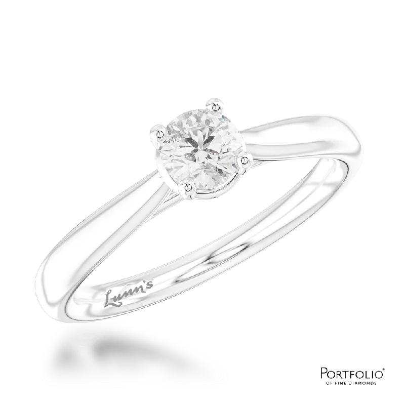 gold rings for women -Solitaire 0.41ct H VS2 Diamond Platinum Ring