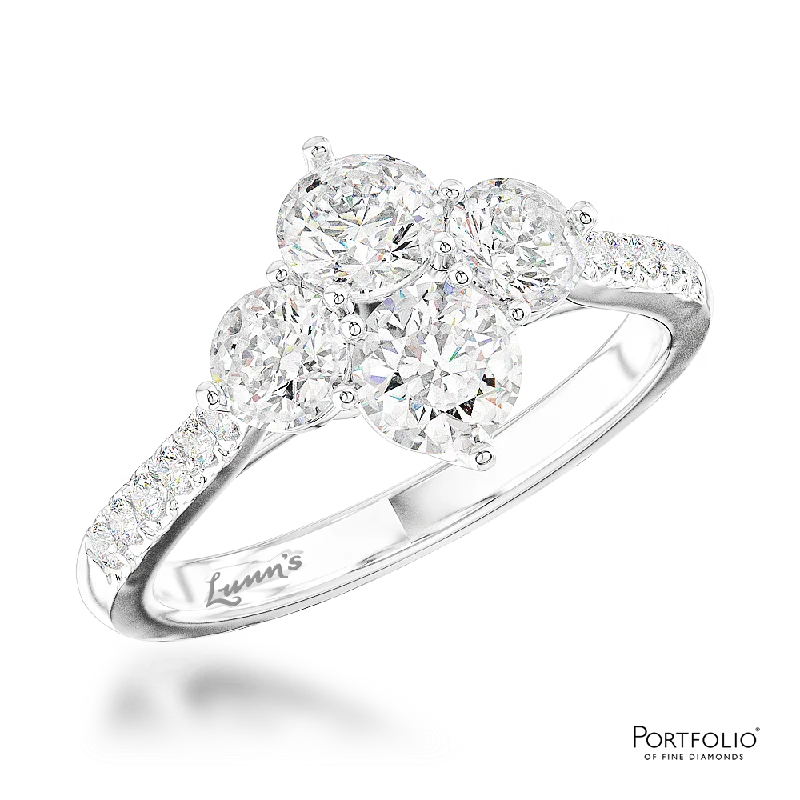 unique silver rings for women -Cluster 1.00ct G SI1 Diamond Platinum Ring