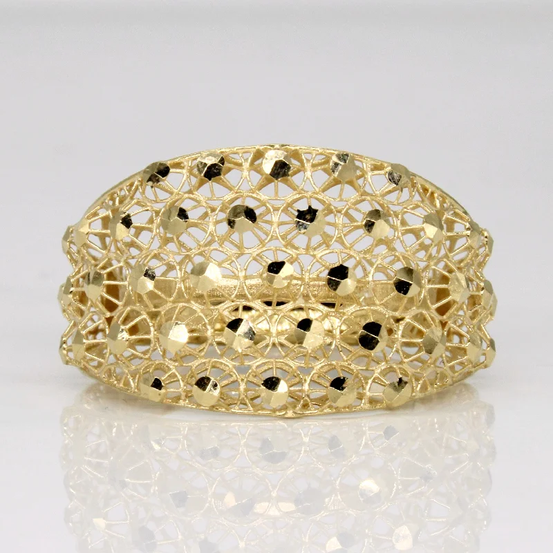 women’s engagement rings sets -18k Yellow Gold Lattice Ring | SZ 8.75 |