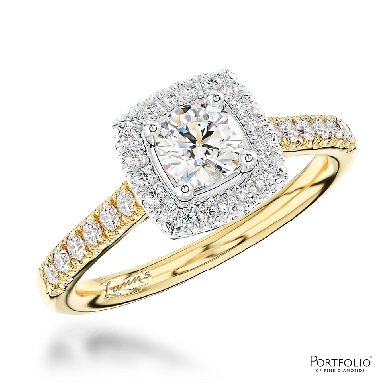 classic gold rings for women -Cluster 0.20ct F VS Diamond Yellow Gold/Platinum Ring