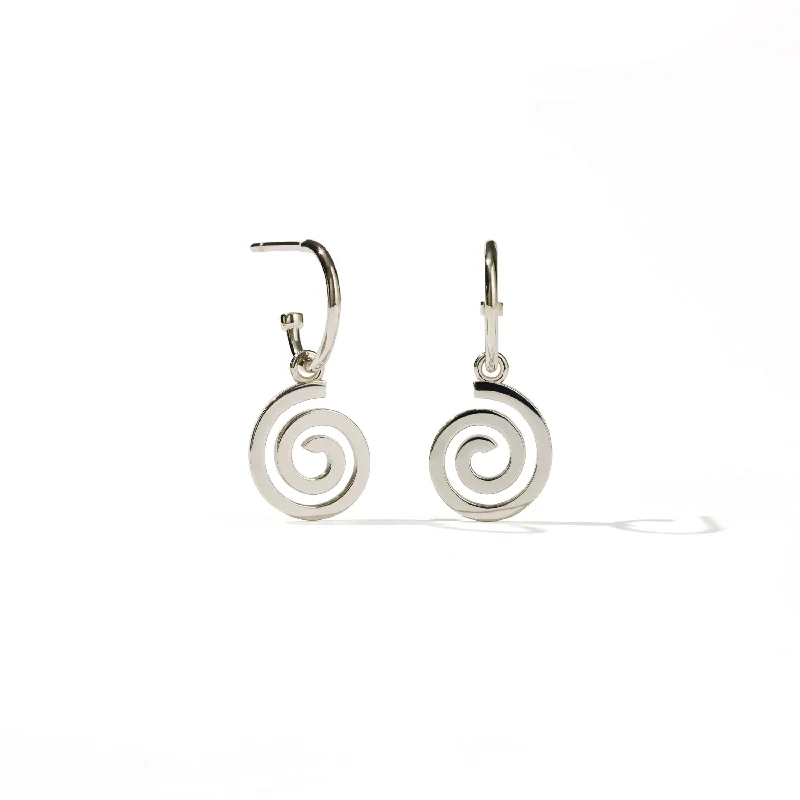 matching earrings for women -Meadowlark Spiral Signature Hoops - Sterling Silver