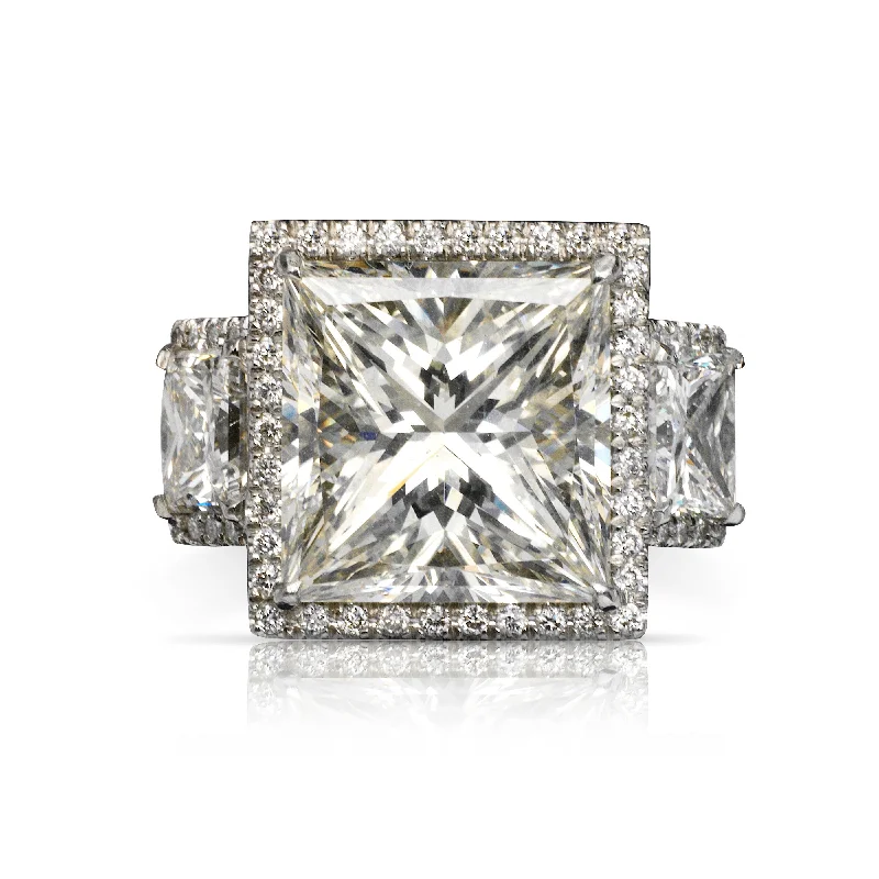 diamond rings for women -MONICA 11 CARAT PRINCESS CUT DIAMOND ENGAGEMENT RING PLATINUM CERTIFIED 8 CT G VS1 BY MIKE NEKTA