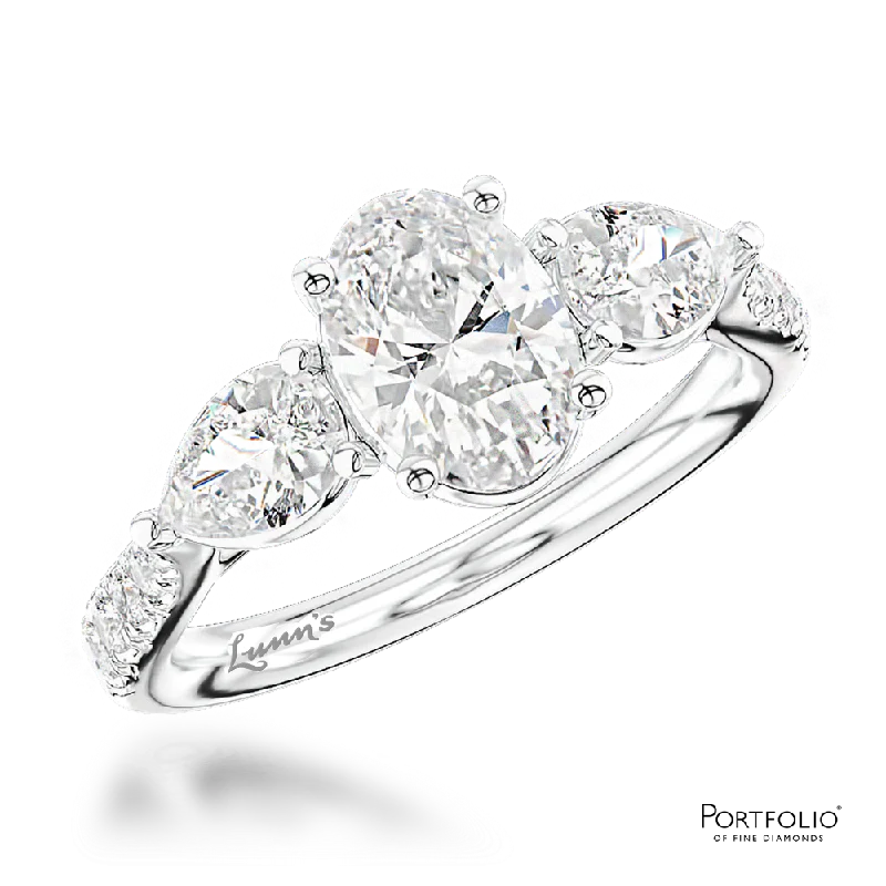 rings for special occasions -Three Stone 0.40ct E SI1 Diamond Platinum Ring