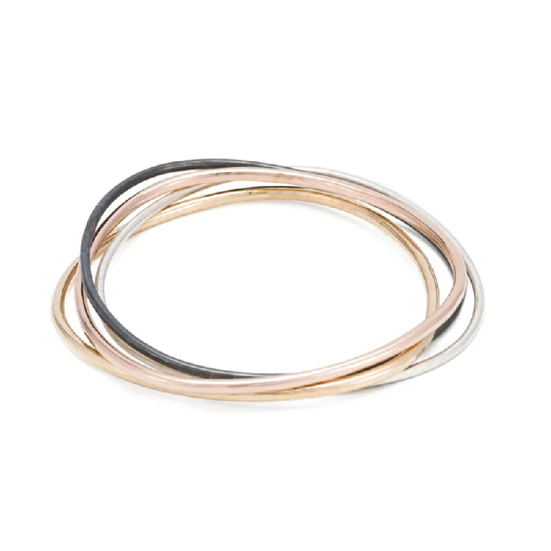 infinity bangle bracelets -4-Loop Four-Color Interlocking Bracelet