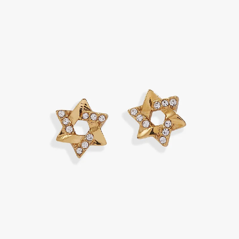 silver dangling earrings -Star of David Mini Stud Earrings