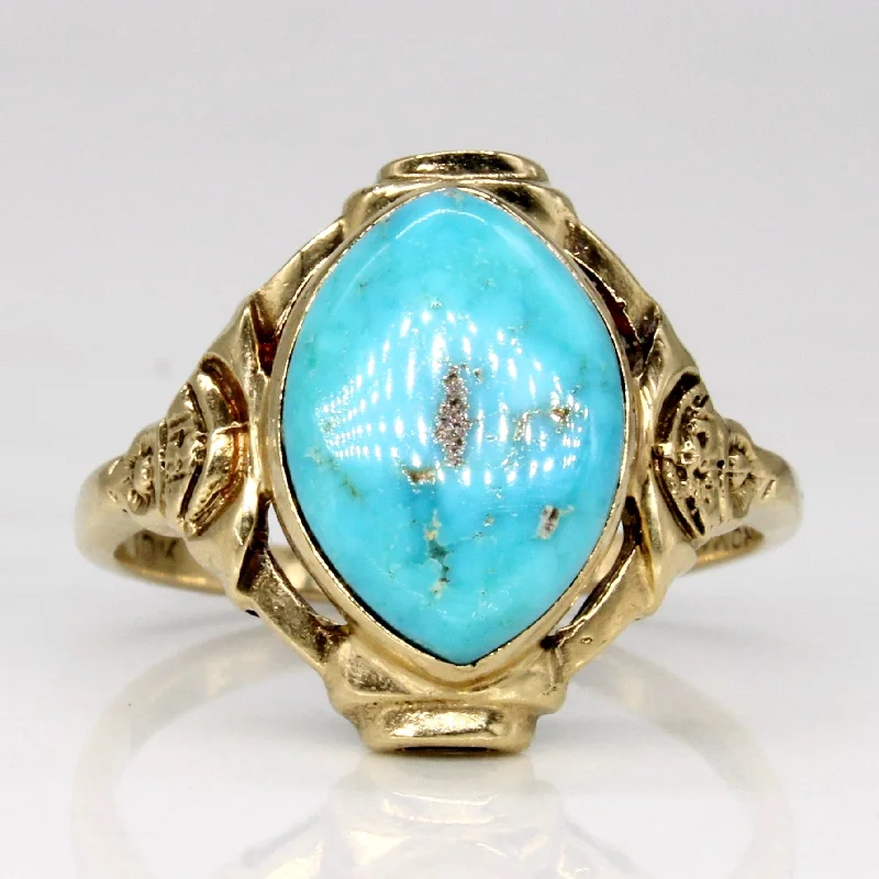 women’s platinum rings -Turquoise Cocktail Ring | 2.70ct | SZ 6.5 |