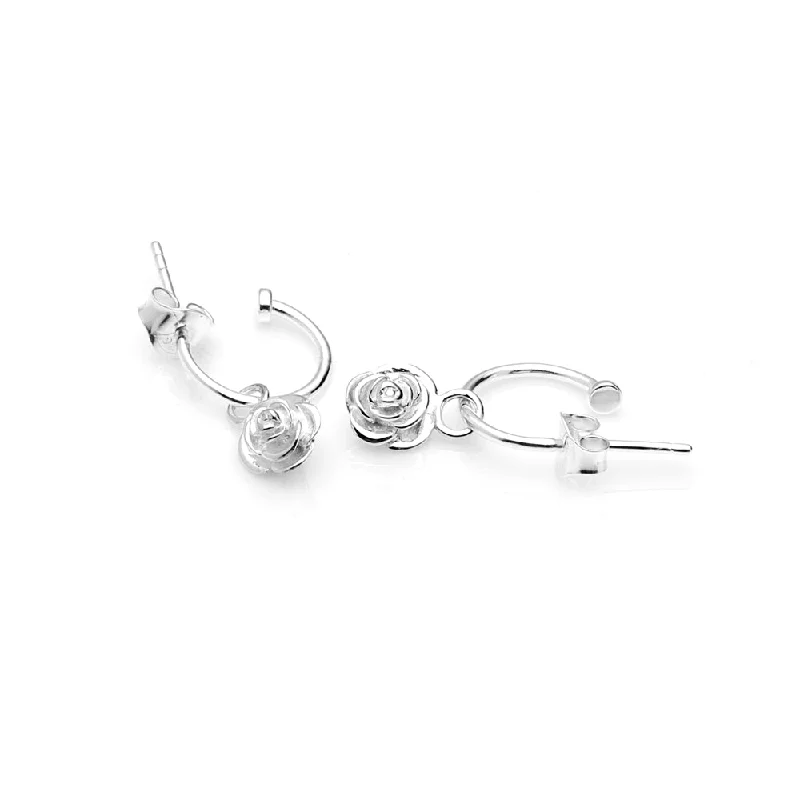 vintage earrings for women -Stolen Girlfriends Club Rose Bud Anchor Earrings - Sterling Silver