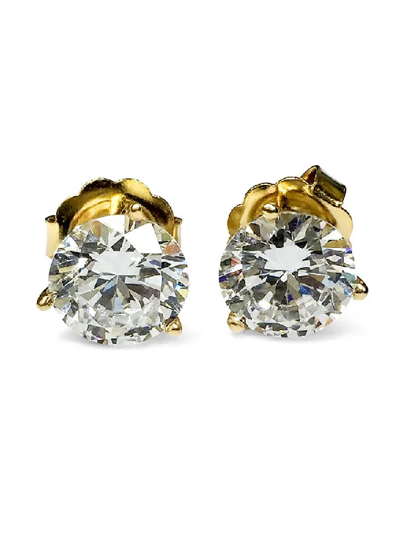 trendy earrings for parties -5 Ct Round Stone Martini Cubic Zirconia CZ Earrings