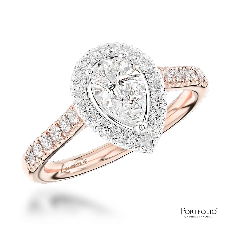 delicate rings for women -Cluster 0.70ct H VS1 Diamond Rose Gold/Platinum Ring