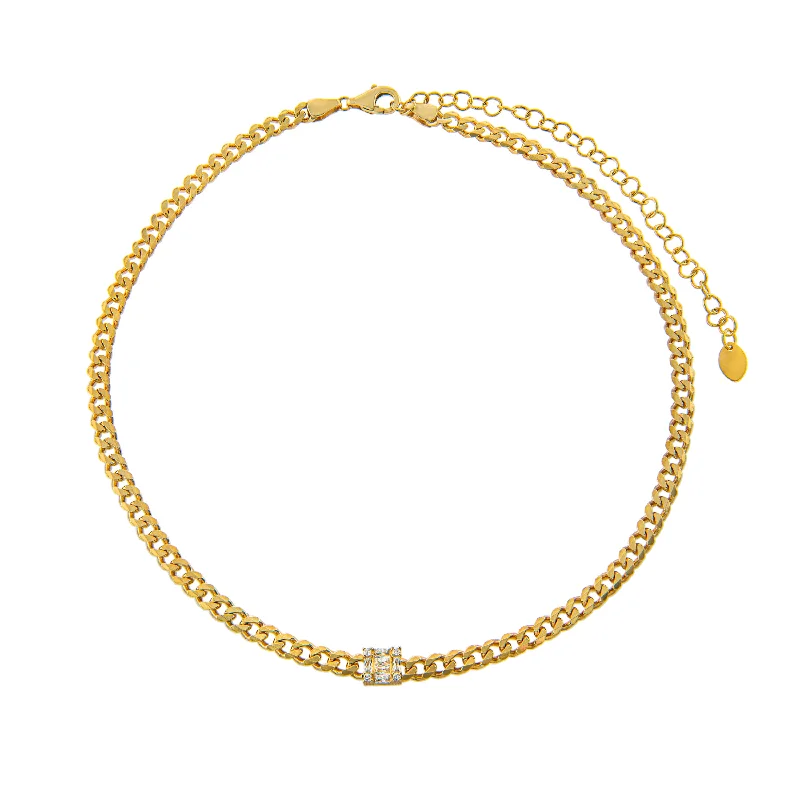 bridal shower necklaces for women -Leyla Cuban Link Choker