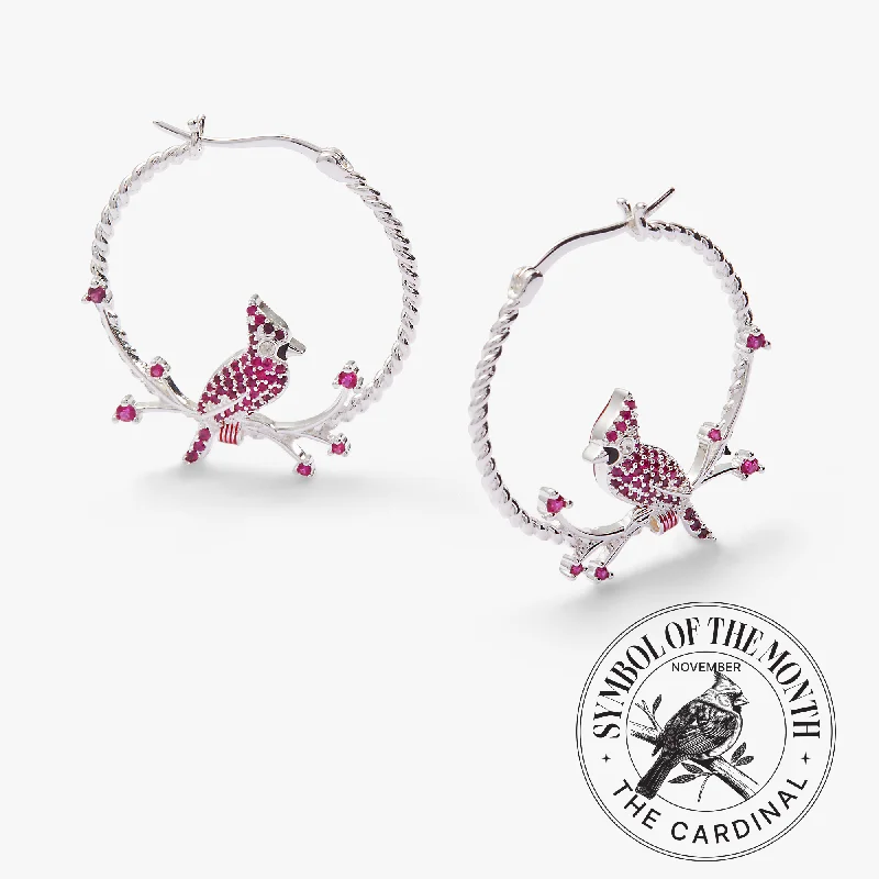 statement earrings for women -Cardinal Hoop Earrings