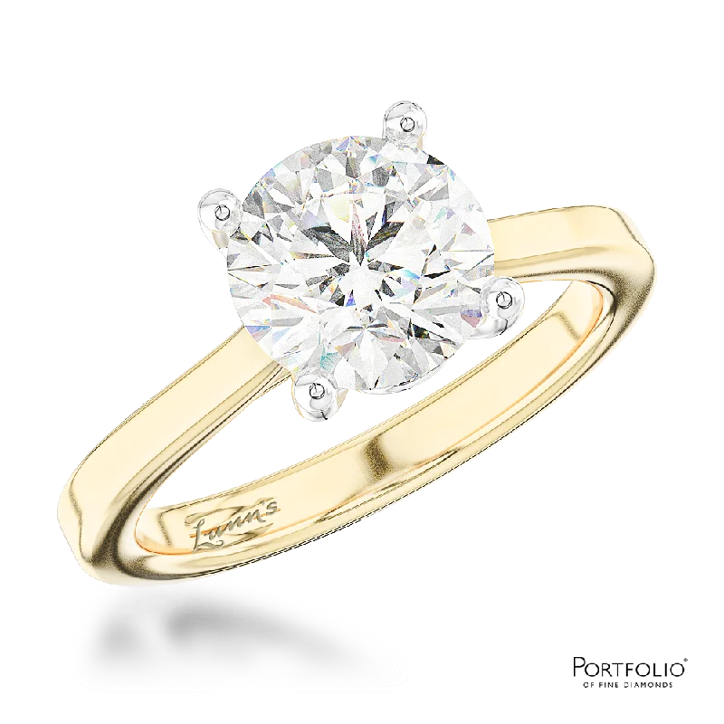 women’s pearl rings -Solitaire 1.02ct H SI2 Diamond Yellow Gold/Platinum Ring